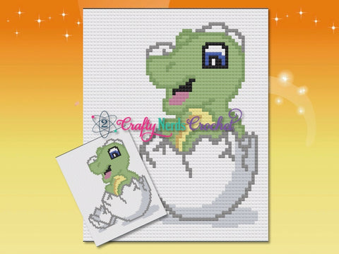 Hatching Dinosaur Pattern Graph With MiniC2C Written, Dinosaur Graphgan, Dinosaur Blanket, Baby Dinosaur Crochet Pattern, Baby Pattern