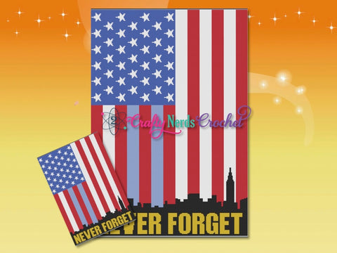 9-11 Never Forget Memorial Crochet Pattern Graph With SC and TSS Written, Twin Towers Graphgan, 9-11 Towers Blanket, 9-11 Memorial Crochet Pattern