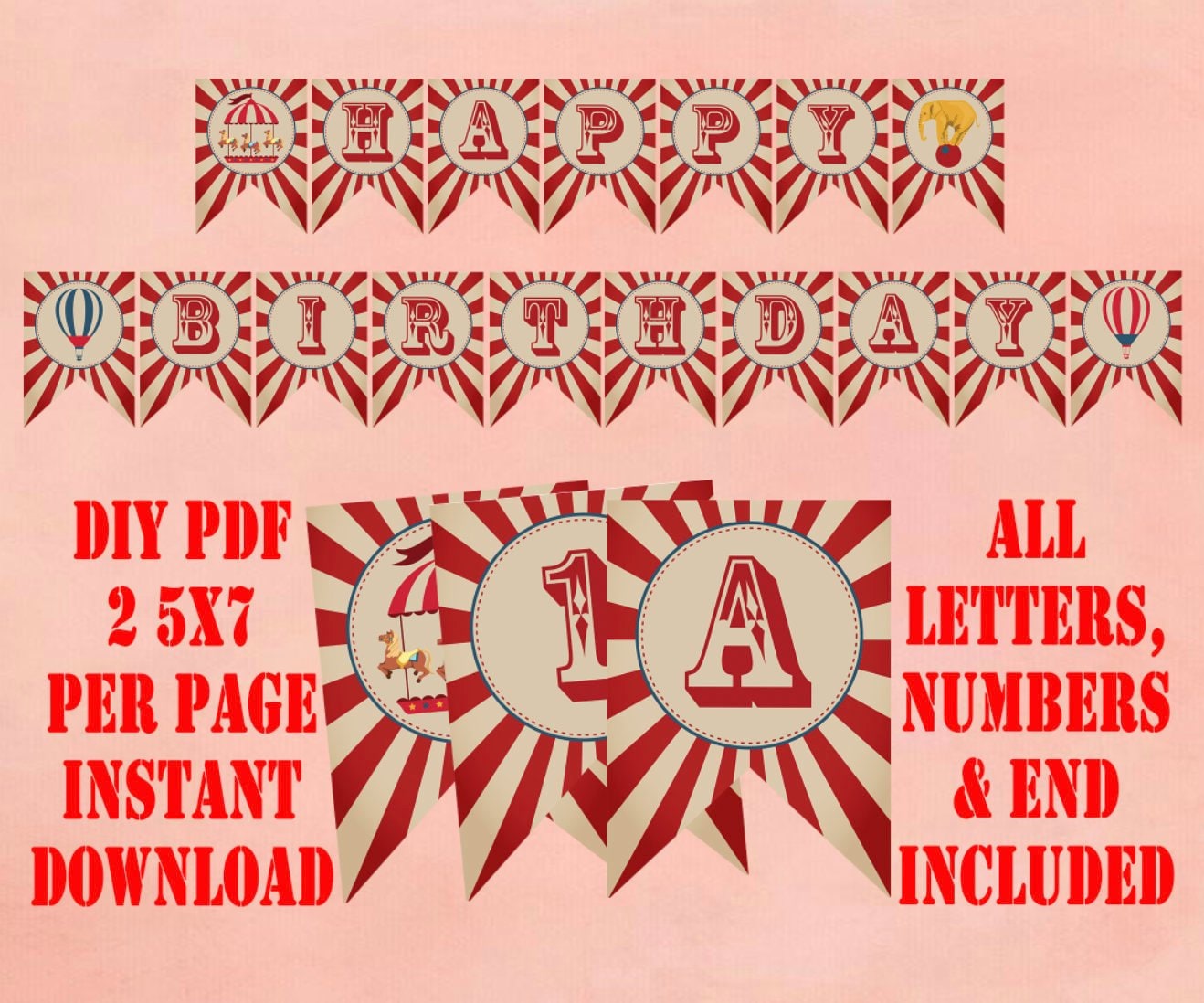 Circus Carnival Ticket Birthday Party Pack, Circus Birthday invitation | Editable Instant Download | Edit Online NOW Corjl | INSTANT ACCESS