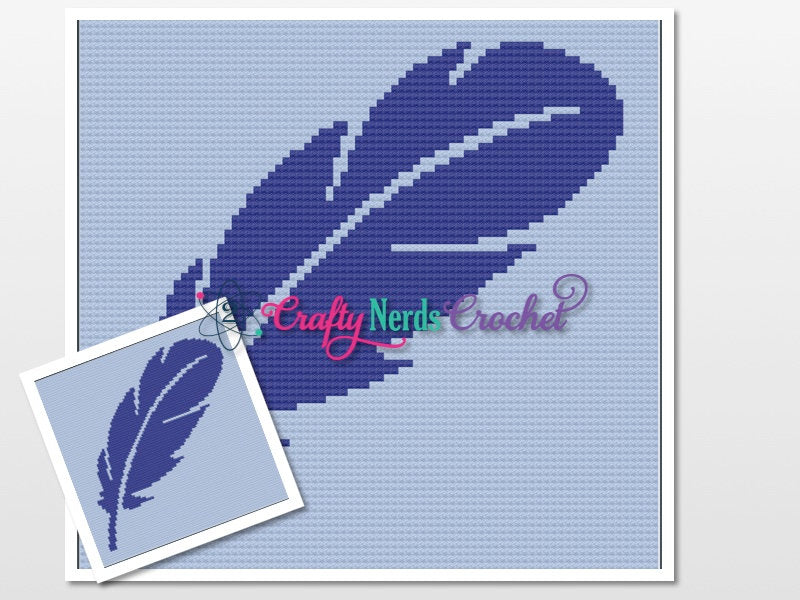 Feather Pattern Graph With Mini C2C Written, Feather Graphgan, Feather Blanket, Feather Crochet Pattern, Feather Pattern, Graph Pattern