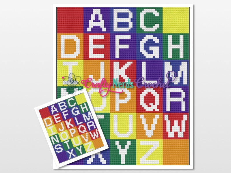 Alphabet Blocks Pattern Graph With MiniC2C Crochet Written, Alphabet Graphgan, Alphabet Blanket, Alphabet Crochet Pattern, Alphabet Pattern