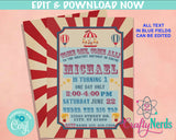 Carnival Circus Birthday Invitation, Circus Party, Carnival Theme | Editable Instant Download | Edit Online NOW Corjl | INSTANT ACCESS