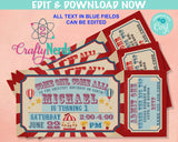 Carnival Ticket Birthday Invitation, Circus Party, Circus invitation | Editable Instant Download | Edit Online NOW Corjl | INSTANT ACCESS