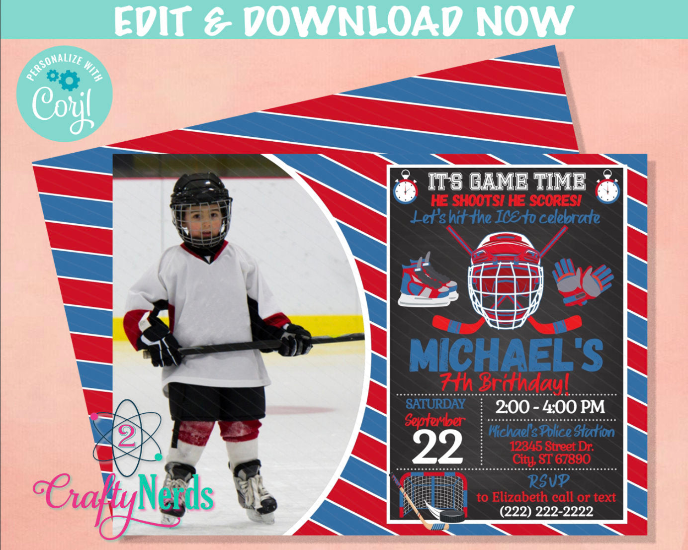 hockey-birthday-invitation-with-photo-sport-ice-hockey-birthday-party-2craftynerds for Free Printable Hockey Birthday Invitations Hockey Birthday Invitation With Photo, Sport Ice Hockey Birthday Party – 2CraftyNerds for Free Printable Hockey Birthday Invitations