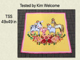 Baby Farm Animals With Flowers Floral Pattern Graph with SC Single Crochet and TSS written