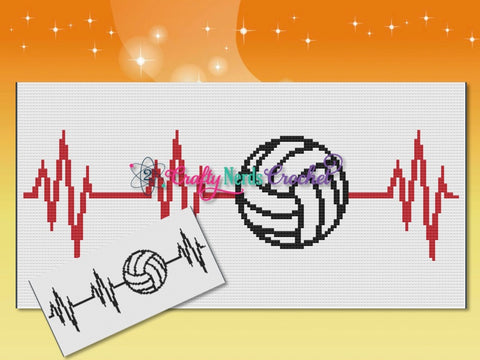 Volleyball Love Pattern Graph With Mini C2C Written, Volleyball Graphgan, Volleyball Blanket, Volleyball Crochet Pattern, Volleyball graph