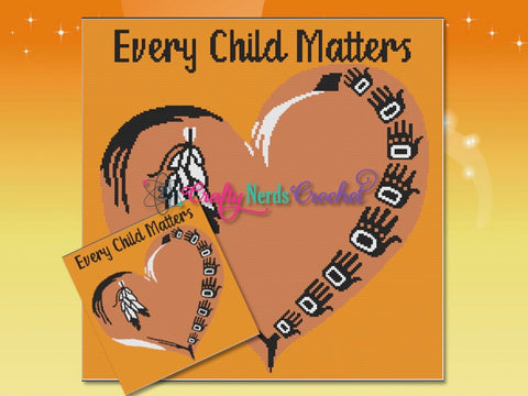 Every Child Matters Solid Heart Pattern Graph With Single Crochet Written, Native Children Graphgan, Indigenous Children Blanket, Canada Orange Crochet Pattern