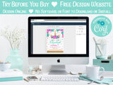 Fairy Birthday Invitation Party Hot Pink, Turquoise, Lavender Purple | Editable Instant Download | Edit Online NOW Corjl | INSTANT ACCESS