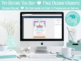 Unicorn Birthday Invitation Party Hot Pink, Turquoise, Purple | Editable Instant Download | Edit Online NOW Corjl | INSTANT ACCESS T1