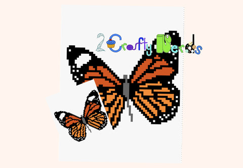 Monarch Butterfly C2C Pattern Size 60x80 Graph DIY & Written PDF Instructions Printable Digital Grid Crochet Knit Do It Yourself