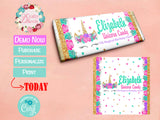 Unicorn Candy Chocolate Wrapper Hot Pink, Turquoise, Lavender Purple | Editable Instant Download | Edit Online NOW Corjl | INSTANT ACCESS T1