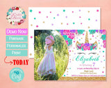 Unicorn Birthday Invitation Party Hot Pink, Turquoise, Purple | Editable Instant Download | Edit Online NOW Corjl | INSTANT ACCESS T1