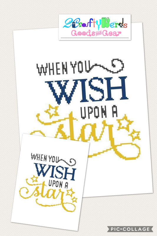 When You Wish Upon a Star PATTERN Graph with SC Single Crochet Written Instructions Printable Digital Grid Crochet Knit