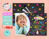 Art Painting Birthday Invitation With Photo, Art Party, Painting Theme | Editable Instant Download | Edit Online NOW Corjl | INSTANT ACCESS