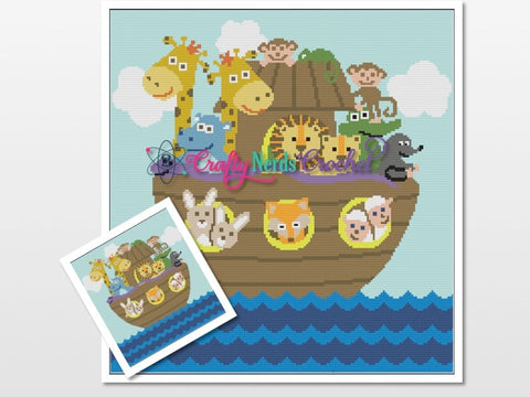 Noah's Ark Pattern Graph With Single Crochet Written