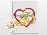 Rings Linked With Heart Pattern Graph With C2C Written