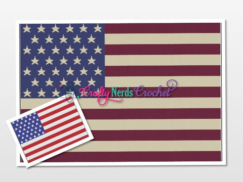 US Flag Pattern Graph With Single Crochet Written