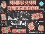 Circus Carnival Ticket Birthday Party Pack, Circus Birthday invitation | Editable Instant Download | Edit Online NOW Corjl | INSTANT ACCESS