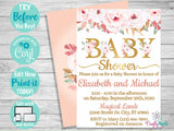 Floral Baby Shower Invitation Party, Flower Baby Shower Invitation | Editable Instant Download | Edit Online NOW Corjl | INSTANT ACCESS T1