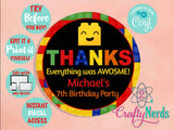 Building Blocks Birthday Party Pack, Labels Tags Banner Colorful Bricks | Editable Instant Download | Edit Online NOW Corjl | INSTANT ACCESS