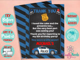 Police Birthday Invitation, Police Party, Police invitation, Cop Party | Editable Instant Download | Edit Online NOW Corjl | INSTANT ACCESS