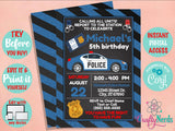 Police Birthday Invitation, Police Party, Police invitation, Cop Party | Editable Instant Download | Edit Online NOW Corjl | INSTANT ACCESS