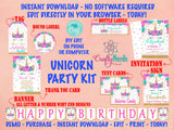 Unicorn Birthday Invitation, Magical Unicorn Party, Unicorn invitation | Editable Instant Download | Edit Online NOW Corjl | INSTANT ACCESS