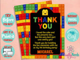 Building Blocks Birthday Invitation, Blocks Invitation, Colorful Bricks | Editable Instant Download | Edit Online NOW Corjl | INSTANT ACCESS