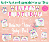 Unicorn Birthday Invitation Party Hot Pink, Turquoise, Purple | Editable Instant Download | Edit Online NOW Corjl | INSTANT ACCESS T1