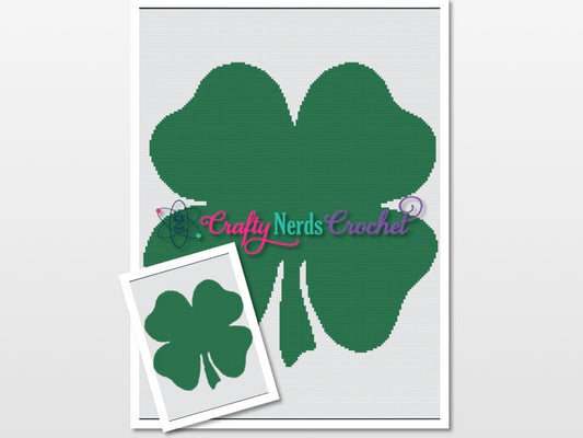 Shamrock Pattern Graph With Single Crochet and TSS written, Shamrock Graphgan, Shamrock Blanket, Shamrock Crochet Pattern, Shamrock Pattern