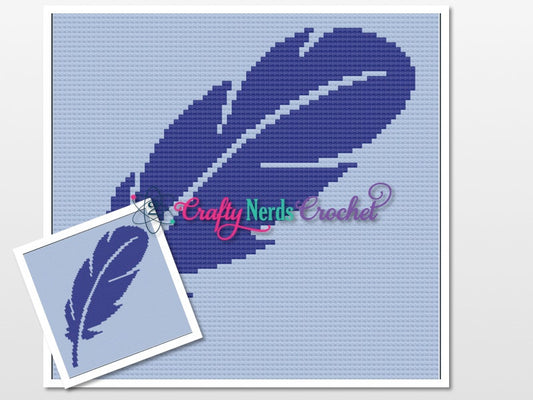 Feather Pattern Graph With Mini C2C Written, Feather Graphgan, Feather Blanket, Feather Crochet Pattern, Feather Pattern, Graph Pattern