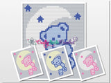 Teddy Bear Moon Pattern Graph With Block and C2C Stitch Written, Baby Bear Graphgan, Baby Bear Blanket, Crochet Pattern, Baby Bear Pattern