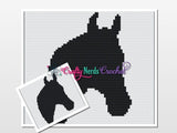 Horse Head Pillow Pattern Graph With Single Crochet Written, Horse Graphgan, Horse Blanket, Horse Crochet Pattern, Horse Pattern