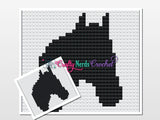 Horse Head Pillow Pattern Graph With Mini C2C Written, Horse Graphgan, Horse Blanket, Horse Crochet Pattern, Horse Pattern