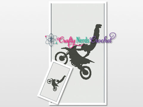 Motocross Heart Attack Pattern Graph With Single Crochet Written, Dirt Bike Graphgan, Dirt Bike Blanket, Dirt Bike Crochet Pattern, Graph