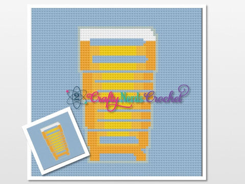 Large Beer Glass Cal Block Pattern Graph With Single Crochet Written,  Beer Glass Graphgan, Beer Blanket, Beer Crochet Pattern, Beer Graph