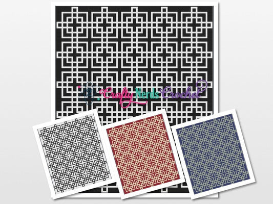 Squared Squares SC Throw Pattern Graph With Single Crochet Written, Illusion Graphgan, Illusion Blanket, Illusion Crochet Pattern, graph