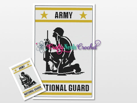 Army National Guard Portrait Pattern Graph With Single Crochet Written, Army Graphgan, Army Blanket, Army Crochet Pattern, National Guard
