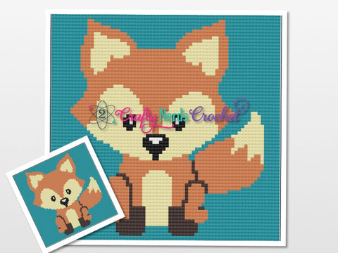 Baby Fox Pattern Graph With Single Crochet and Mini C2C Written , Fox Graphgan, Fox Blanket, Fox Crochet Pattern, Fox Pattern Graph, Throw