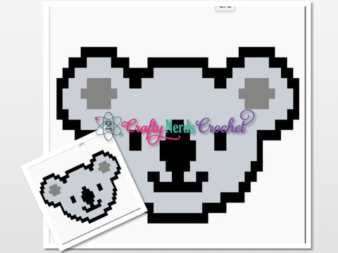 Koala Pillow Pattern Graph With Double Crochet Written , Koala Graphgan, Koala Blanket, Koala Crochet Pattern, Koala Pattern, Koala Pillow