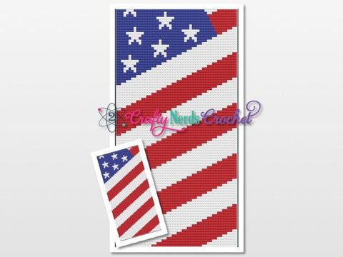 American Flag Pattern Graph With C2C Written, American Flag Graphgan, American Flag Blanket, American Flag Crochet Pattern, Flag Pattern