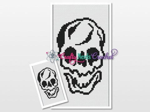 Skull Pattern Graph With C2C Written, Skull Graphgan, Skull Blanket, Skull Crochet Pattern, Skull Pattern, Skull Graph, corner to corner