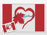 Canadian Flag Heart Pattern Graph With Mini C2C Written, Canadian Graphgan, Maple Leaf Blanket, Maple Leaf Crochet Pattern, Canadian flag