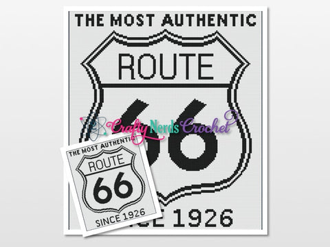 Route 66 Pattern Graph With Single Crochet Written, Route 66 Graphgan, Road Trip Blanket, Route 66 Crochet Pattern, Route 66 Trip Pattern