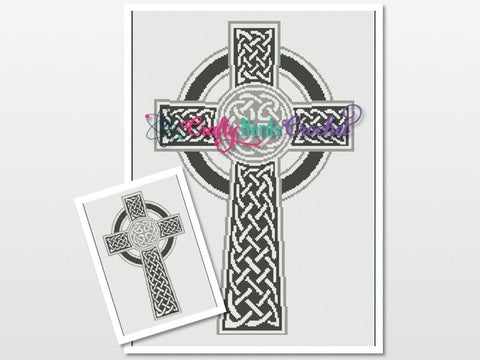 Celtic Cross Knot Pattern Graph With SC Single Crochet Written, Crosses Graphgan, Crosses Blanket, Crosses Crochet Pattern, Cross Pattern