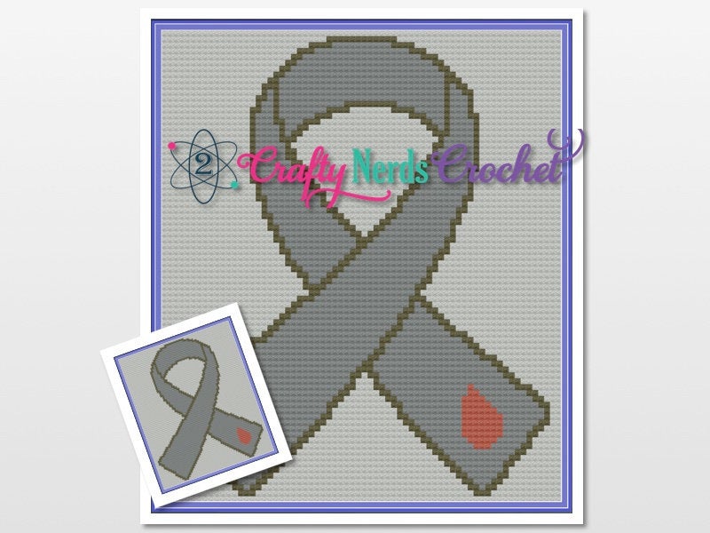 Diabetes Awareness Ribbon Pattern Graph With C2C Written, Diabetes Graphgan, Diabetes Blanket, Diabetes Crochet Pattern, Diabetes Warrior