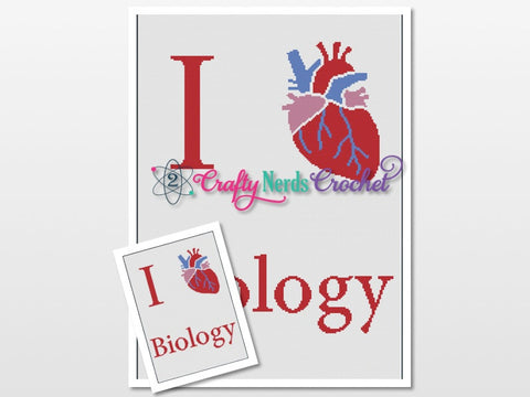 I Heart Biology 2 Anatomical Pattern Graph With Single Crochet , Heart Graphgan, Heart Blanket, Heart Crochet Pattern, Heart Pattern