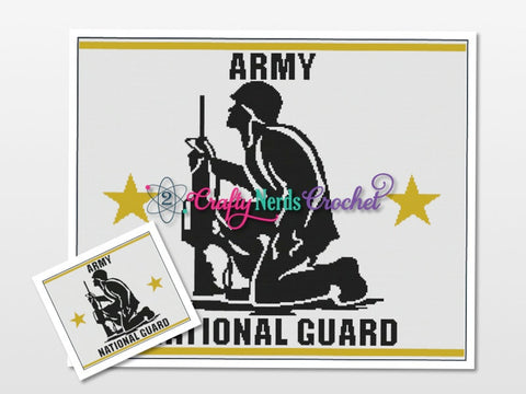 Army National Guard landscape Pattern Graph With Single Crochet Written, Army Graphgan, Army Blanket, Army Crochet Pattern, National Guard
