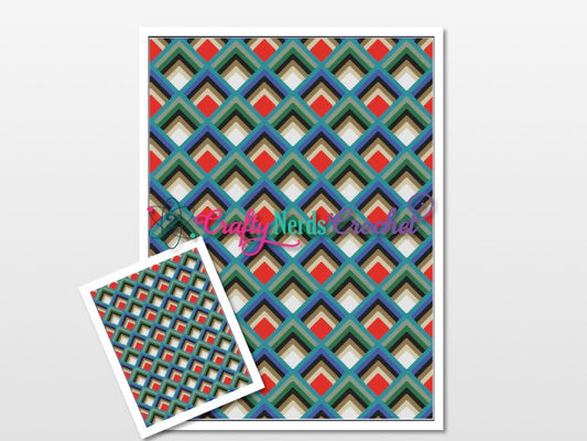 Diamond Holes Illusion Throw Pattern Graph With Single Crochet Written, Illusion Graphgan, Illusion Blanket, Illusion Crochet Pattern graph