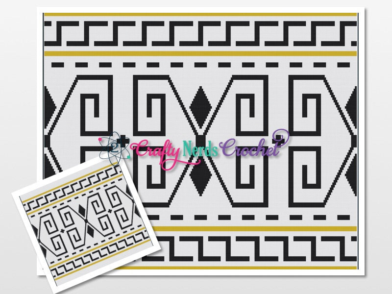 Abstract Geometric Throw Crochet Pattern Graph With Single Crochet Written, Geometric Graphgan, Geometric Blanket, Geometric Crochet Pattern graph